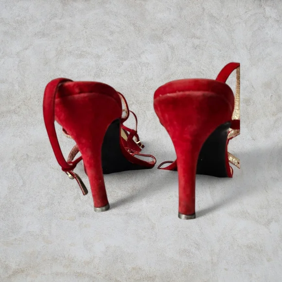Elegant Red Women's Sandals - Picture 3 of 4